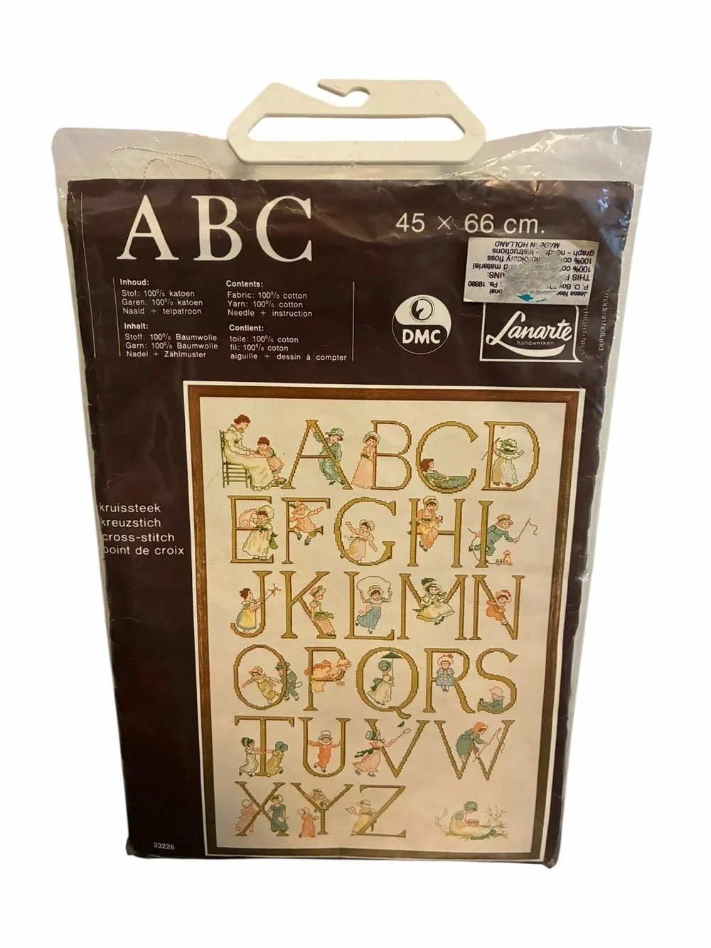Lanarte DMC ABC Alphabet Cross Stitch Kit 33226 Children Sampler 45x66cm New - Picture 1 of 3